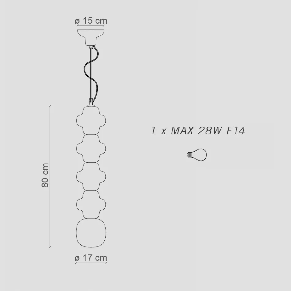 Lampada a Sospensione in Diversi Colori Made in Italy - Copacabana Viadurini