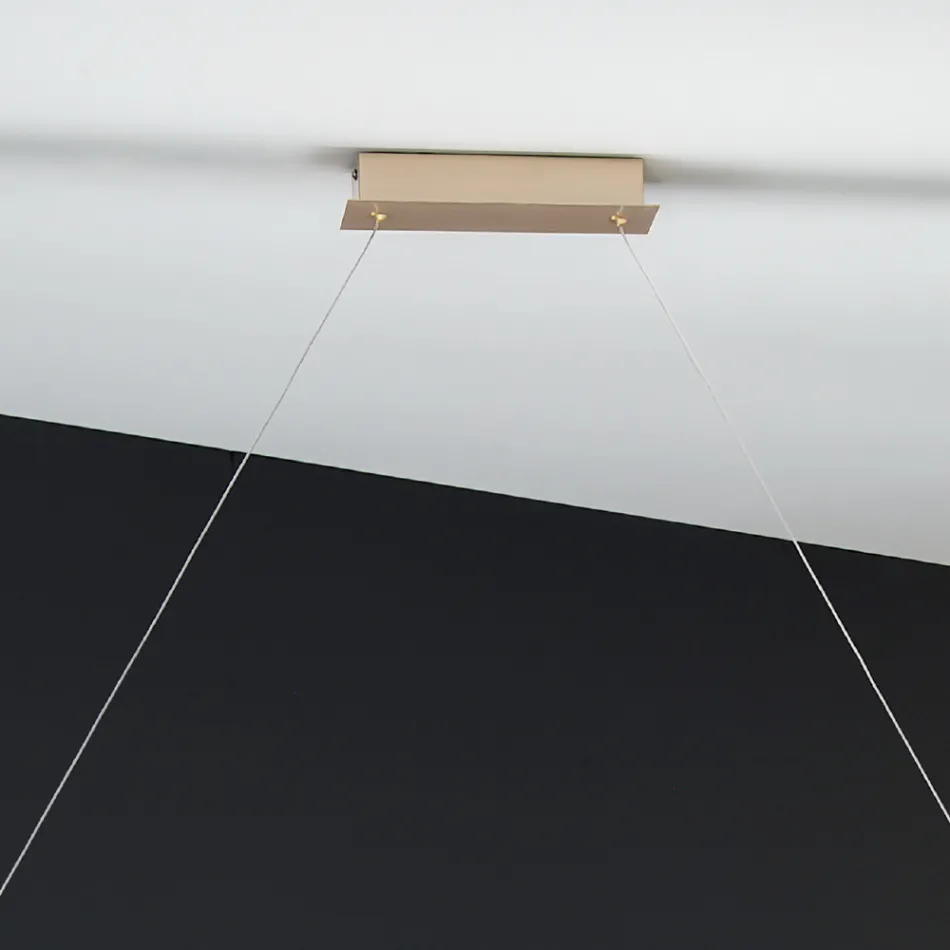 Lampada a Sospensione in Metallo Finitura Oro con LED Dimmerabile - Raiss Viadurini