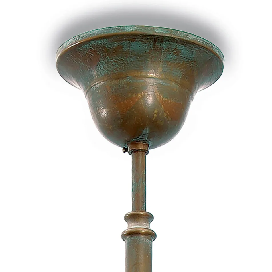 Lampada a Sospensione in Ottone, Vetro e IP44 Made in Italy - Drago Viadurini