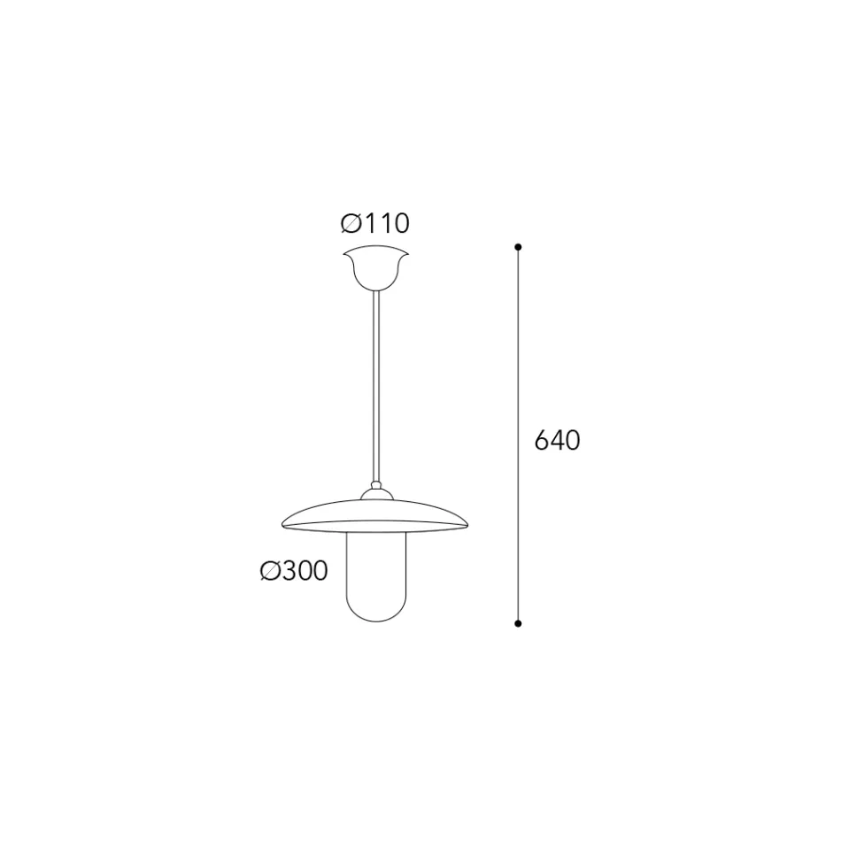 Lampada a Sospensione in Ottone, Vetro e IP44 Made in Italy - Drago Viadurini