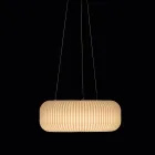 Lampada a Sospensione in Polietilene Color Alabastro Made in Italy - Disco Viadurini