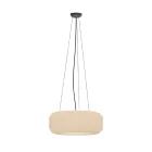 Lampada a Sospensione in Polietilene Color Alabastro Made in Italy - Disco Viadurini