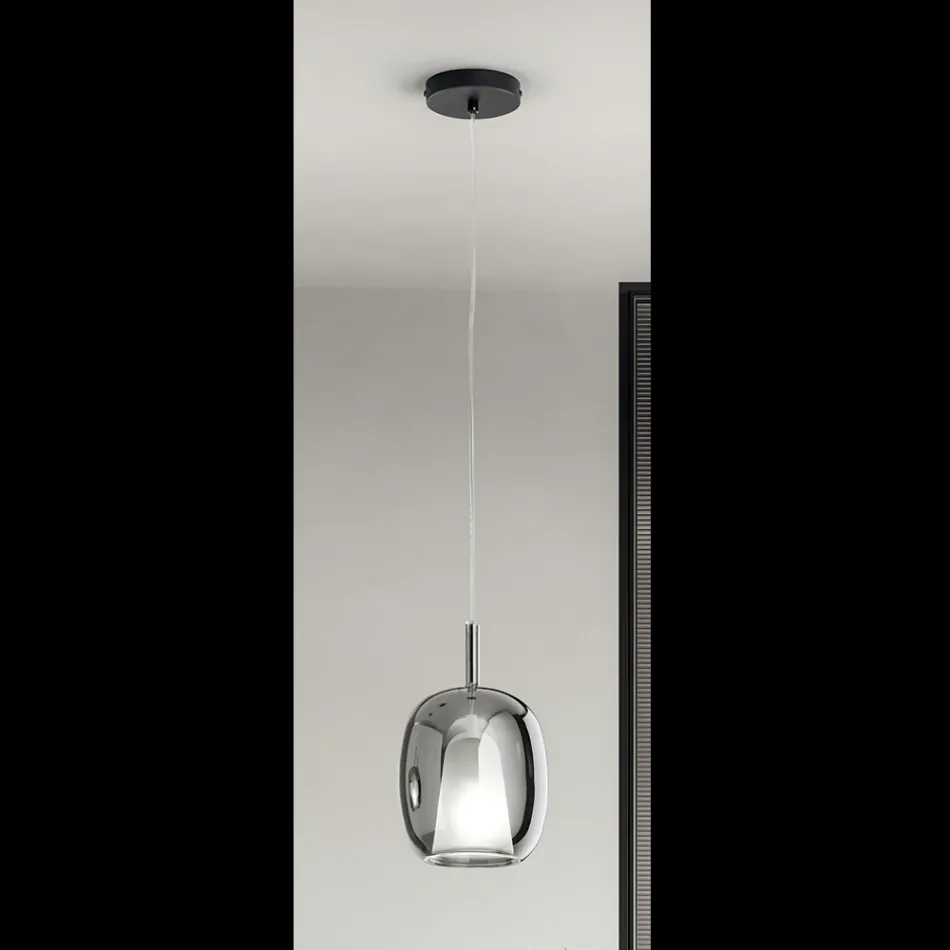 Lampada a Sospensione in Vetro Satinato e Colorato Made in Italy - Trilly Viadurini