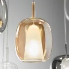 Lampada a Sospensione in Vetro Satinato e Colorato Made in Italy - Trilly Viadurini