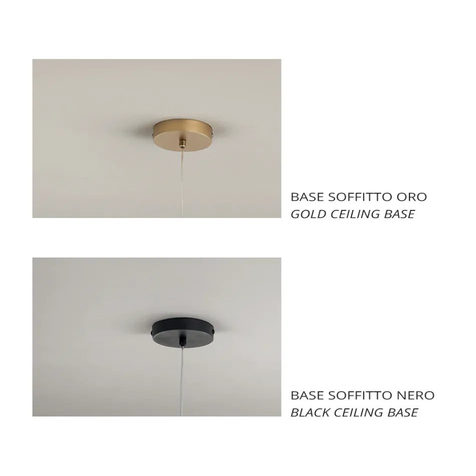 Lampada a Sospensione in Vetro Satinato e Colorato Made in Italy - Trilly Viadurini