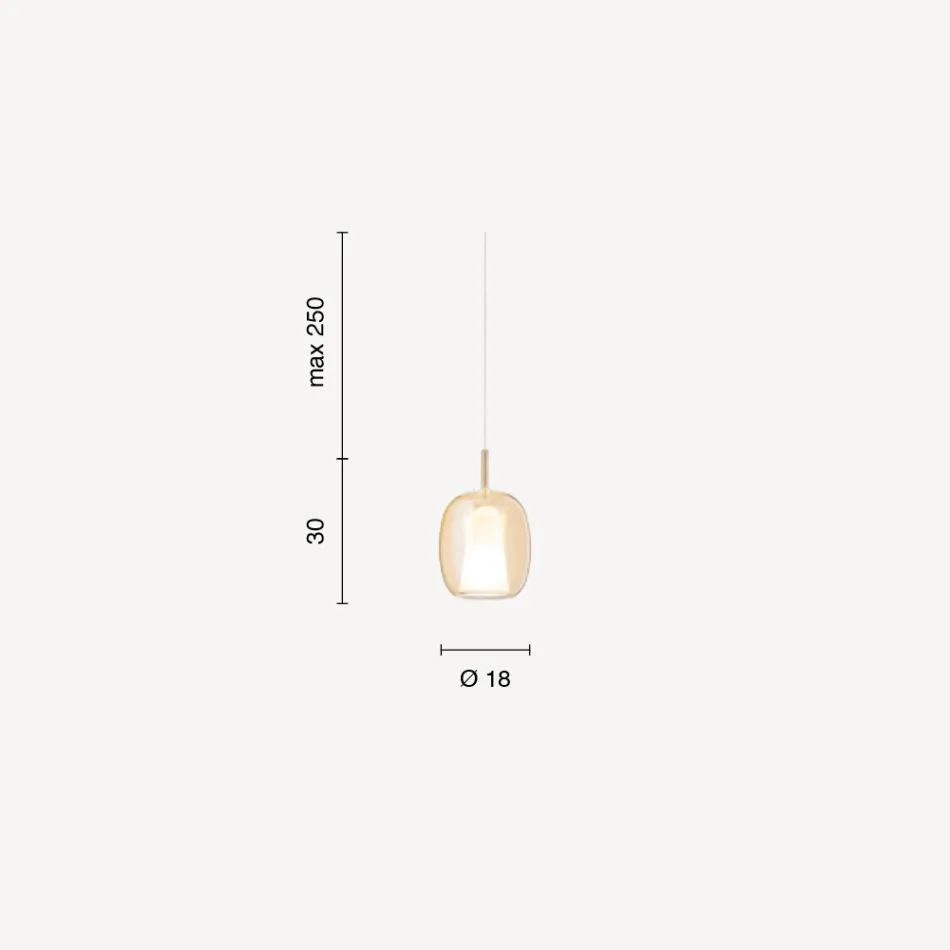 Lampada a Sospensione in Vetro Satinato e Colorato Made in Italy - Trilly Viadurini