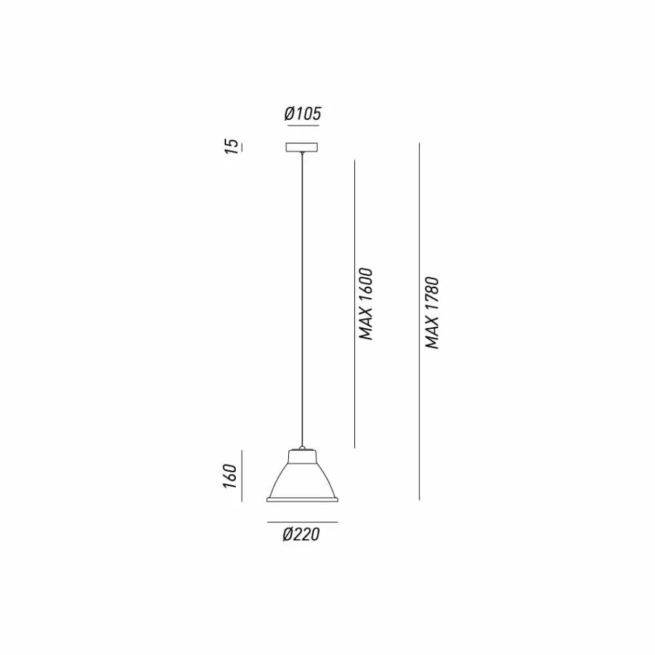 Lampada a sospensione industriale in ferro Loft Mini Il Fanale Viadurini