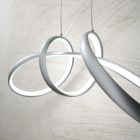 Lampada a Sospensione Led in Metallo Argento, 2 Misure Design Moderno - Lumino Viadurini