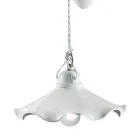 Lampada a Sospensione Saliscendi in Ceramica Lucida Ondulata - Belluno Viadurini