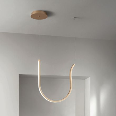 Lampada a Sospensione Singola con Luce LED in Metallo Verniciato - Abete Viadurini