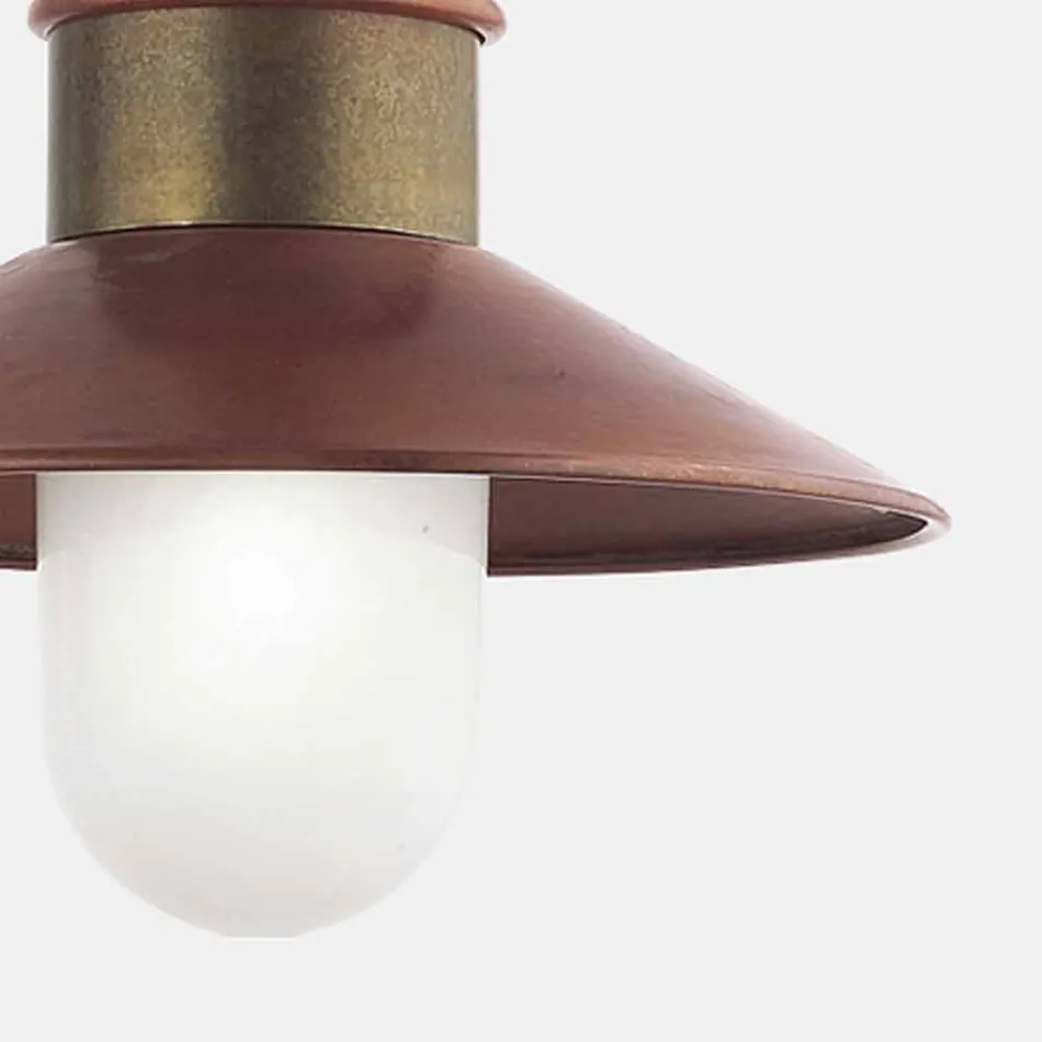 Lampada a Sospensione Vintage in Ottone e Rame con Catena - Borgo by Il Fanale Viadurini