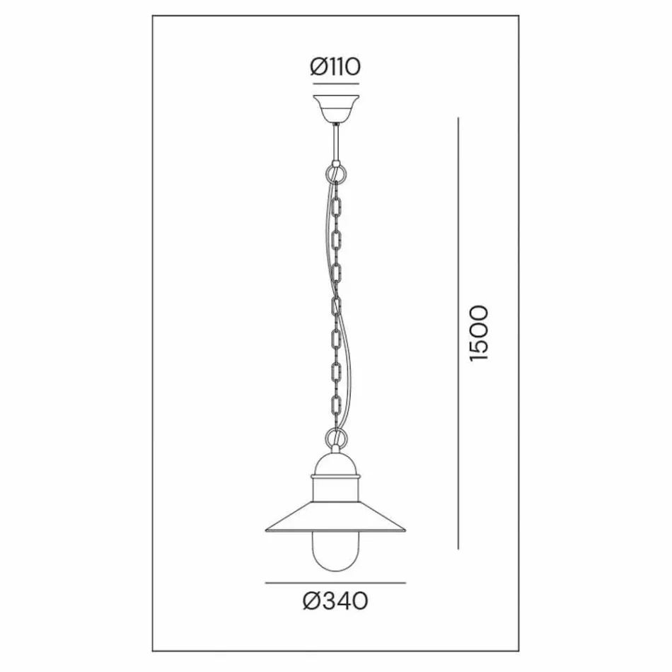 Lampada a Sospensione Vintage in Ottone e Rame con Catena - Borgo by Il Fanale Viadurini