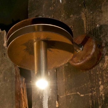 Lampada Artigianale in Ferro Finitura Corten e Ottone Made in Italy - Solano