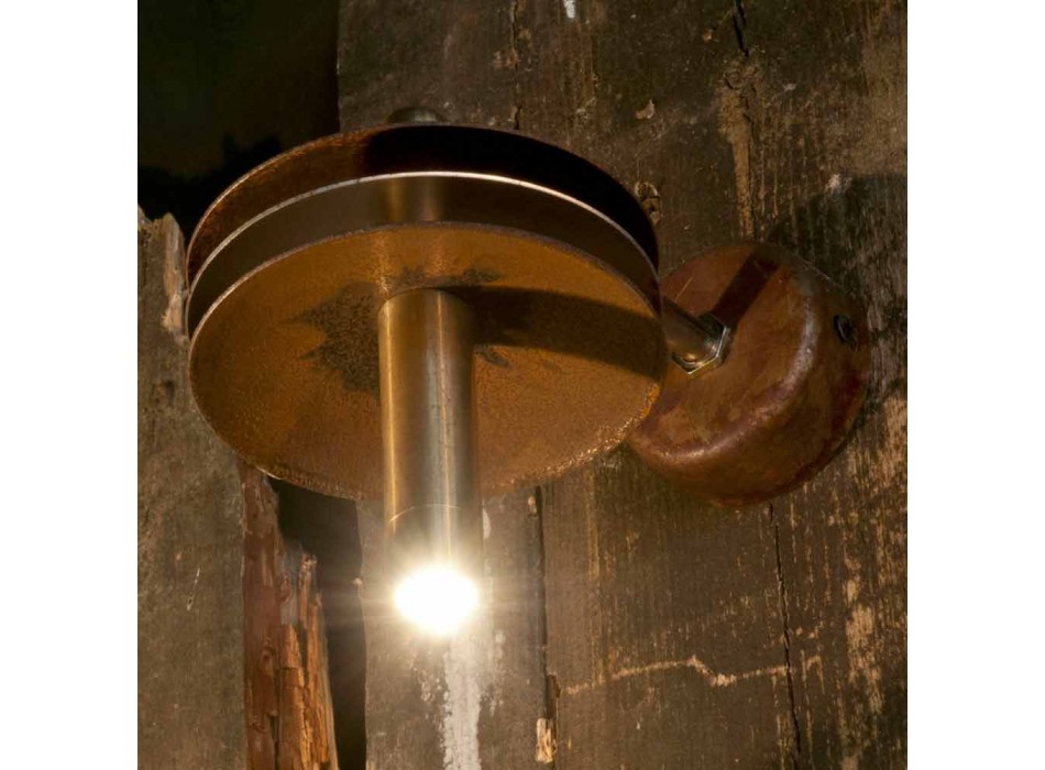Lampada Artigianale in Ferro Finitura Corten e Ottone Made in Italy - Solano