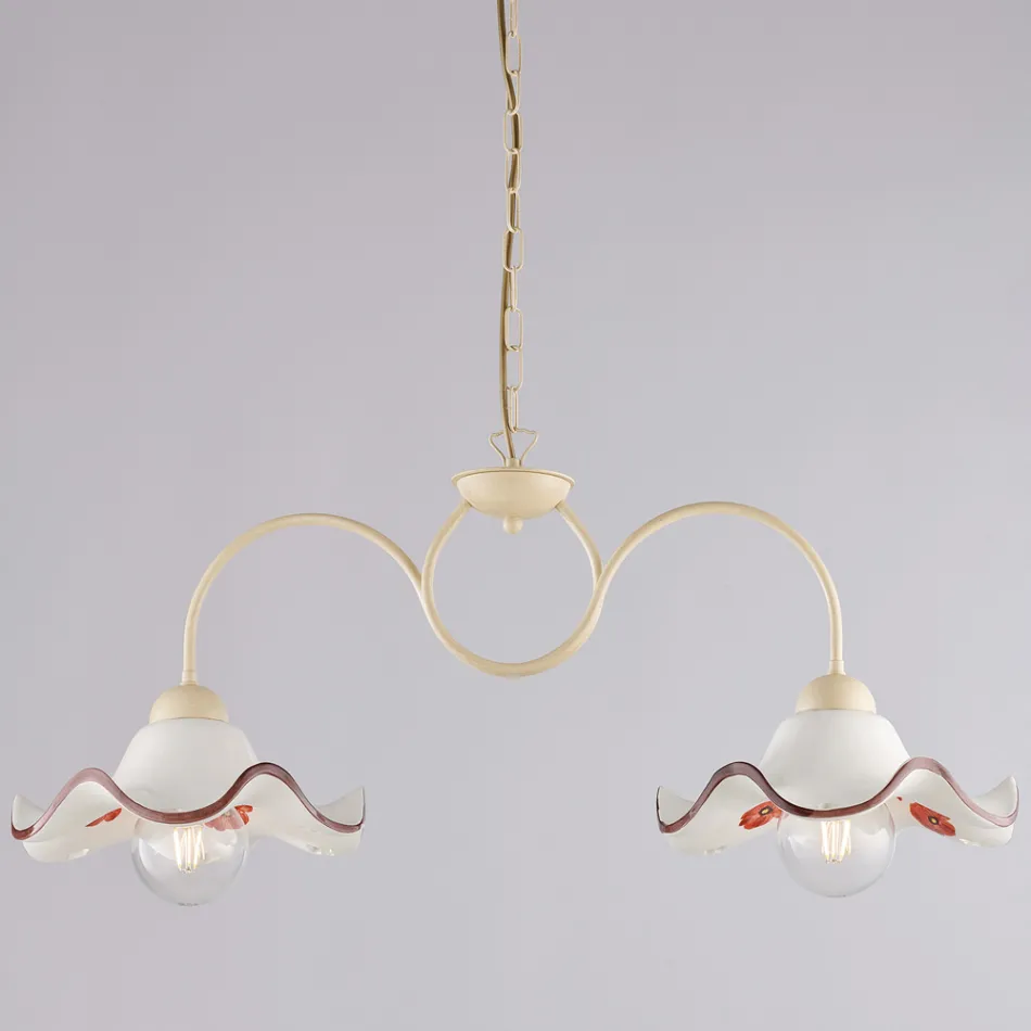 Lampada Artigianale in Vetro e Metallo Made in Italy per Soggiorno e Camera - Merope Viadurini