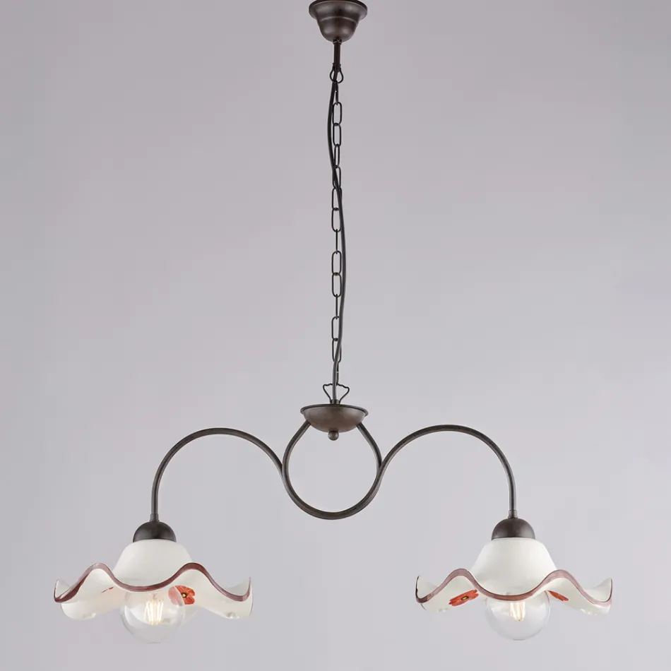 Lampada Artigianale in Vetro e Metallo Made in Italy per Soggiorno e Camera - Merope Viadurini