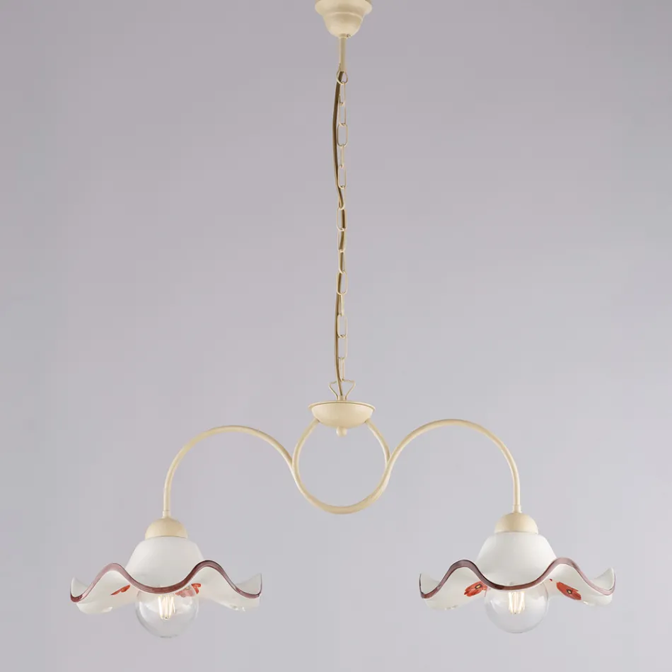 Lampada Artigianale in Vetro e Metallo Made in Italy per Soggiorno e Camera - Merope Viadurini