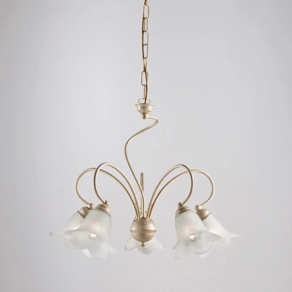 Lampada artigianale in vetro e metallo per ambienti raffinati – Cometa Viadurini