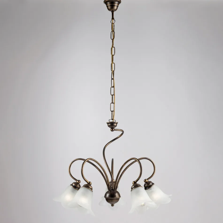 Lampada artigianale in vetro e metallo per ambienti raffinati – Cometa Viadurini