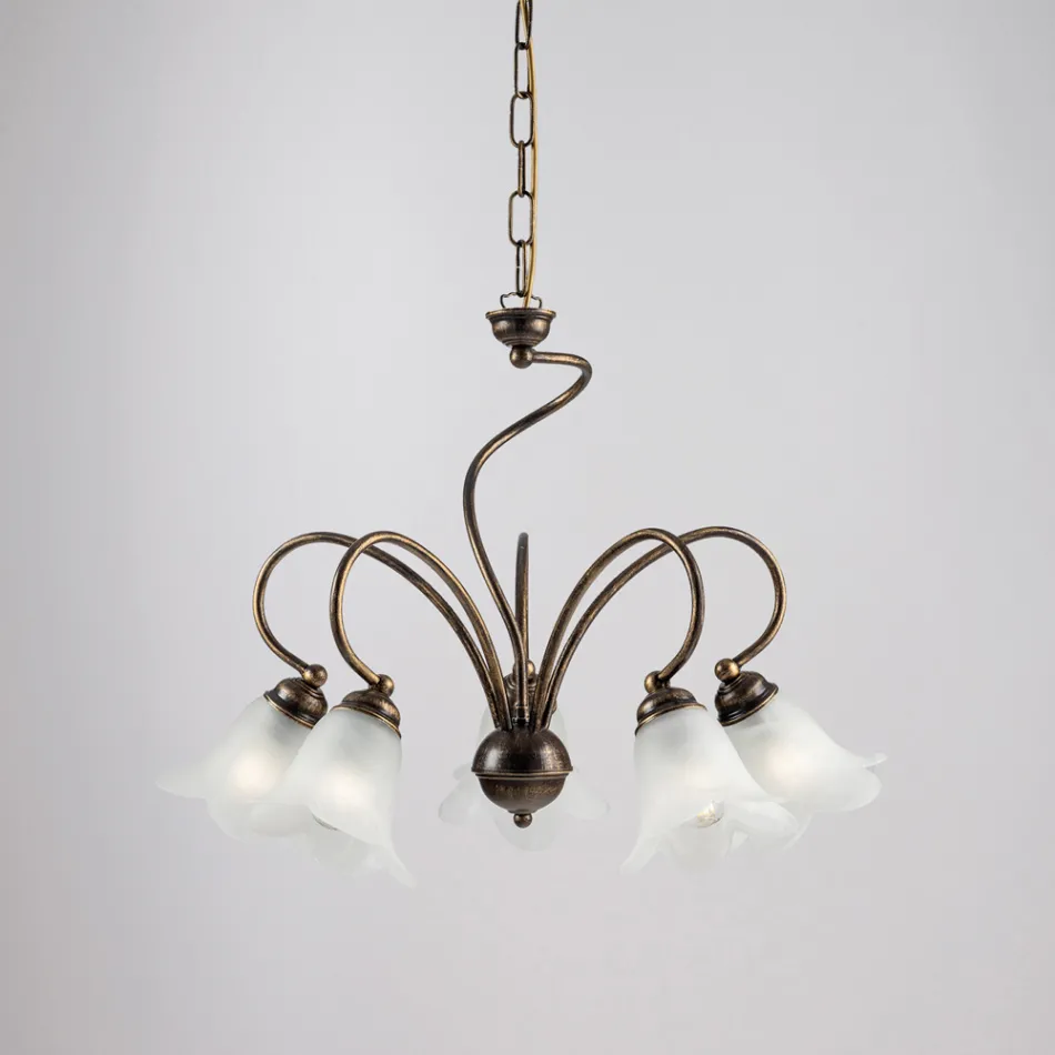 Lampada artigianale in vetro e metallo per ambienti raffinati – Cometa Viadurini