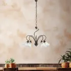 Lampada artigianale in vetro e metallo per ambienti raffinati – Cometa Viadurini