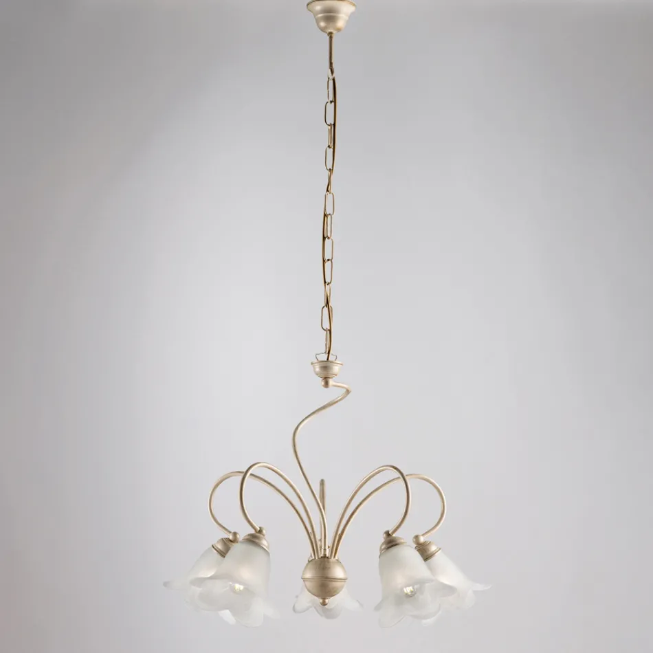 Lampada artigianale in vetro e metallo per ambienti raffinati – Cometa Viadurini