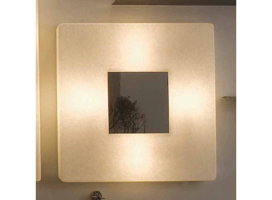 Lampada con specchio a muro di design In-es.artdesign Ego in nebulite