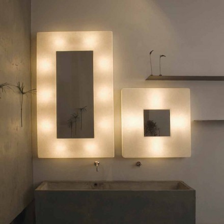 Lampada con specchio a muro di design In-es.artdesign Ego in nebulite Viadurini