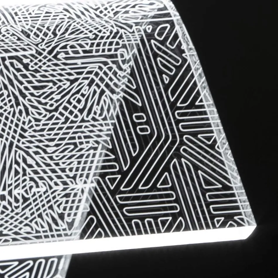 Lampada da Appoggio Led Cristallo Acrilico Decoro a Laser - Possett Viadurini