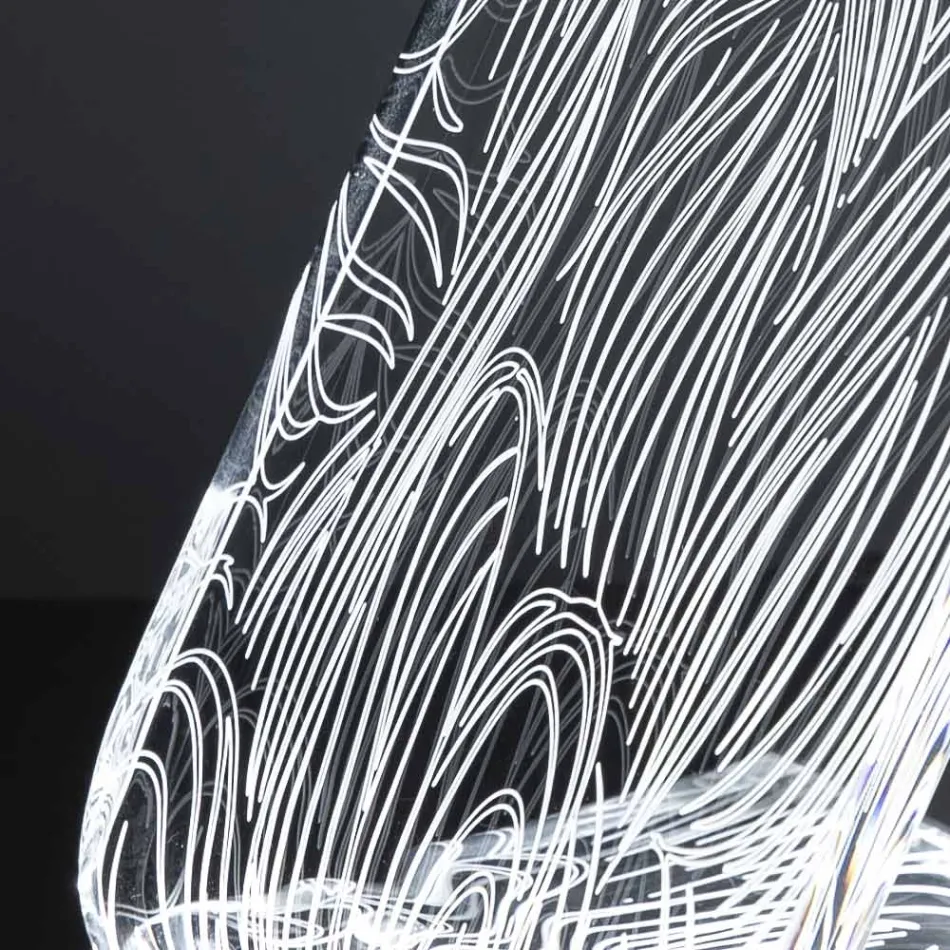 Lampada da Appoggio Led Cristallo Acrilico Decoro a Laser - Possett Viadurini