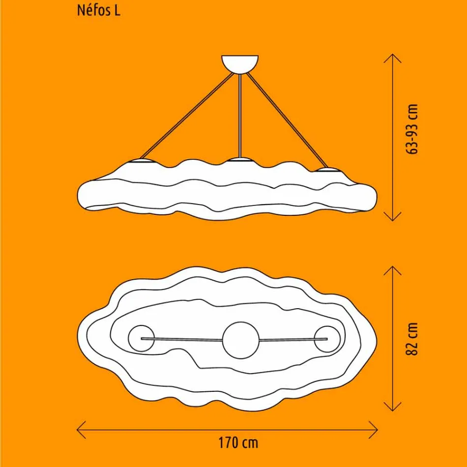 Lampada da Esterno a Sospensione di Design in Polietilene - Nefos by Myyour Viadurini