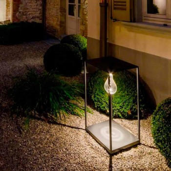 Lampada da Esterno Artigianale in Ferro con LED Integrato Made in Italy - Cubola
