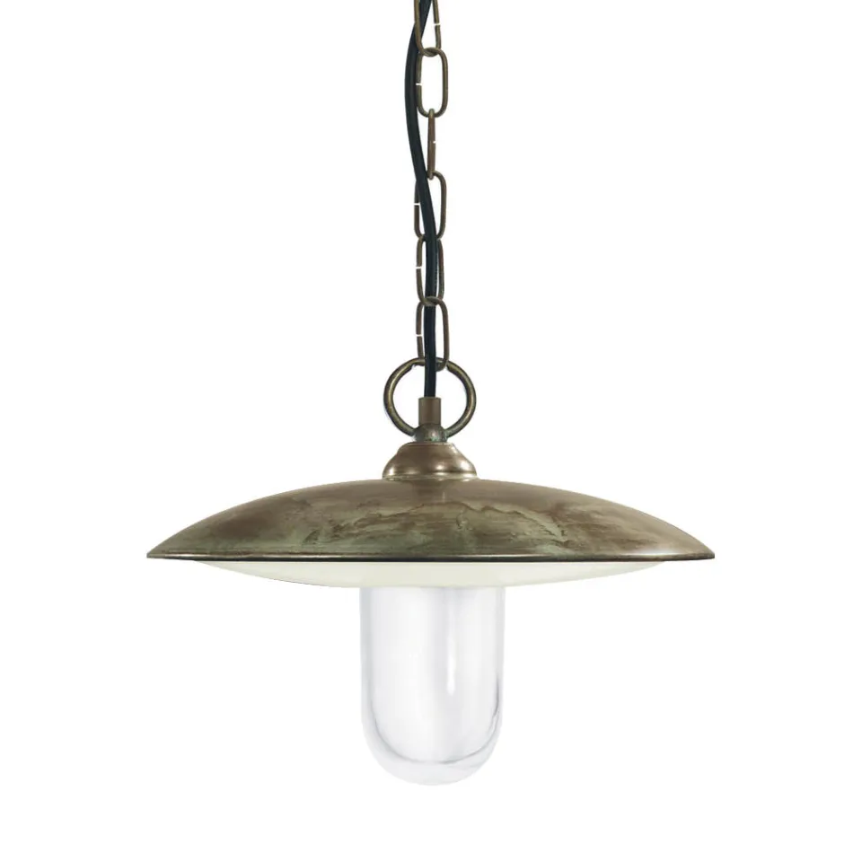 Lampada da Esterno in Ottone, Vetro e IP44 Made in Italy - Drago Viadurini