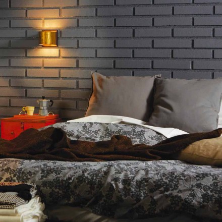 Lampada da muro moderna in ottone e acciaio Ø11xh.11xsp.12 cm Bernadet Viadurini