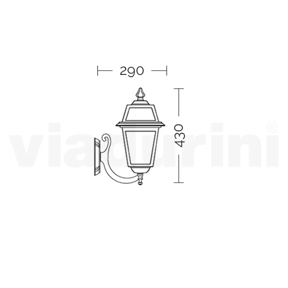 Lampada da Muro Outdoor in Alluminio Pressofuso e Vetro Made in Italy - Elric Viadurini