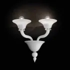 Lampada da Parete a 2 Luci in Vetro di Venezia Lavorato a Mano - Ismail Viadurini