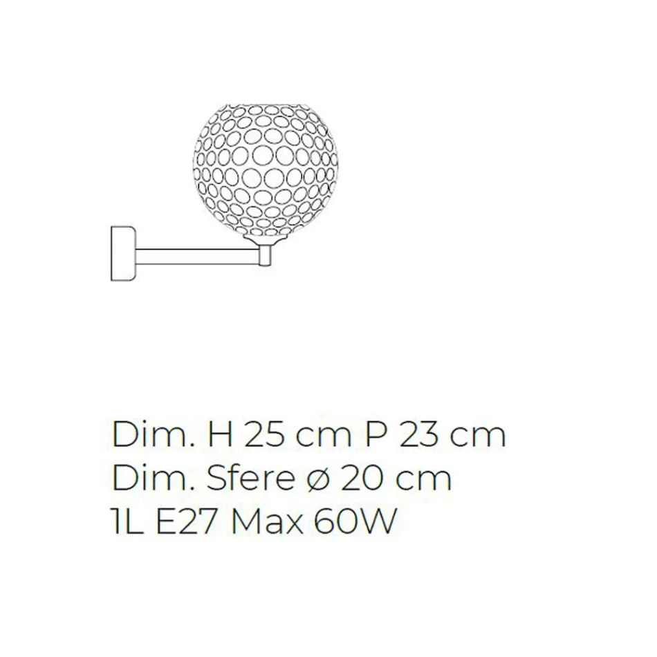 Lampada da Parete Artigianale in Vetro Veneziano Soffiato - Bolle Balloton Viadurini