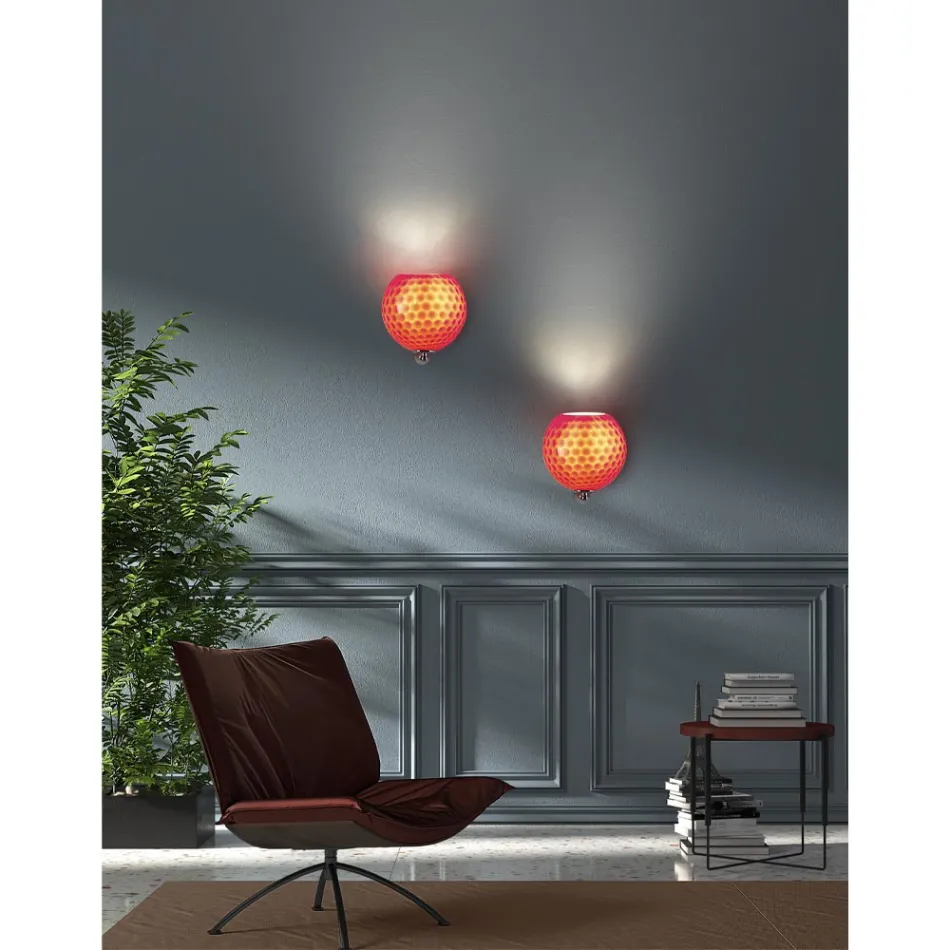 Lampada da Parete Artigianale in Vetro Veneziano Soffiato - Bolle Balloton Viadurini