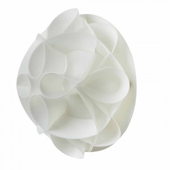 Lampada da parete bianco perla design moderno, diametro 28 cm, Lena   