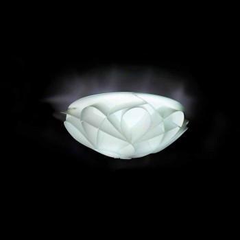 Lampada da parete bianco perla design moderno, diametro 28 cm, Lena   