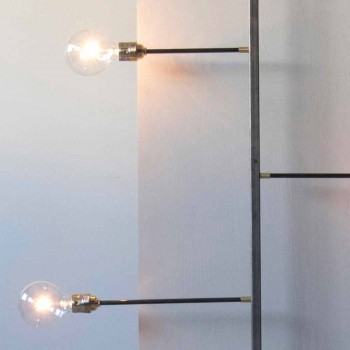 Lampada da Parete di Design con Struttura in Ferro Nero Made in Italy - Anima