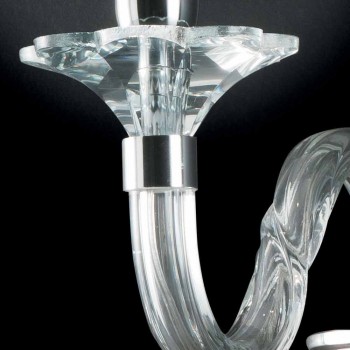 Lampada da parete di design in vetro e cristallo Ivy, made in Italy