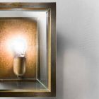 Lampada da parete grande in ottone e vetro Quadro Il Fanale Viadurini