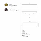 Lampada da parete in ottone e acciaio Ø49xh.10xsp.9 cm Blandine  Viadurini