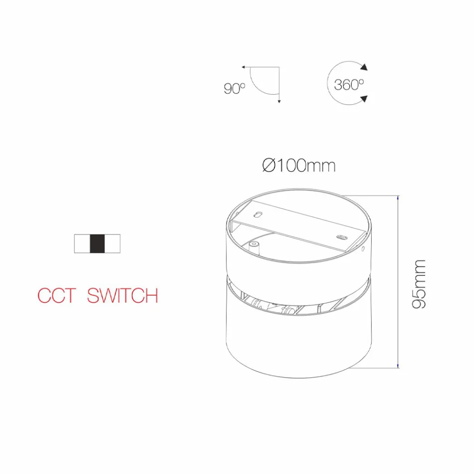 Lampada da Parete Led 14W per Interni in Alluminio Bianco o Nero - China Viadurini