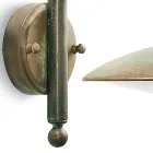 Lampada da Parete per Esterno in Ottone Vintage e Vetro Trasparente - Drago Viadurini