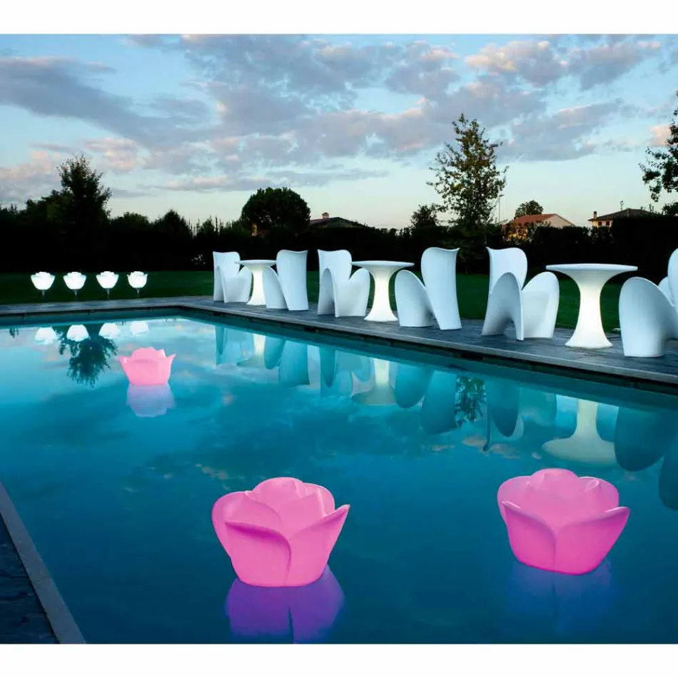 Lampada da Tavolo a Forma di Rosa con Led RGBW a Induzione - Baby Love by Myyour Viadurini