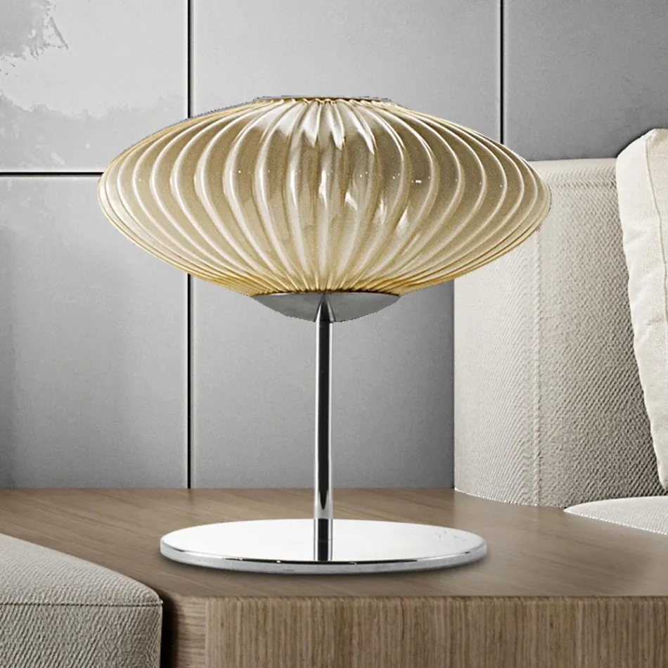 Lampada da Tavolo Artigianale in Vetro Soffiato a Mano a Venezia - Dafne Viadurini