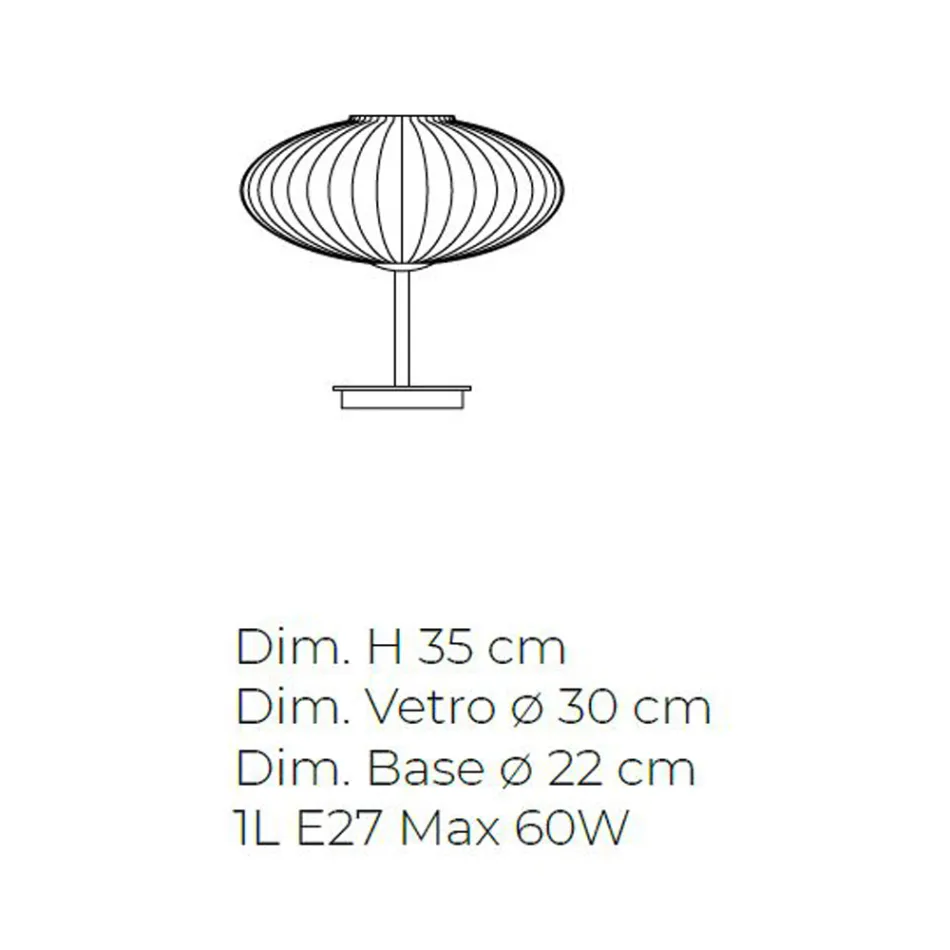 Lampada da Tavolo Artigianale in Vetro Soffiato a Mano a Venezia - Dafne Viadurini