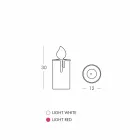 Lampada da Tavolo Candela Luminosa Bianca o Rossa Design di Slide - Fiammetta Viadurini